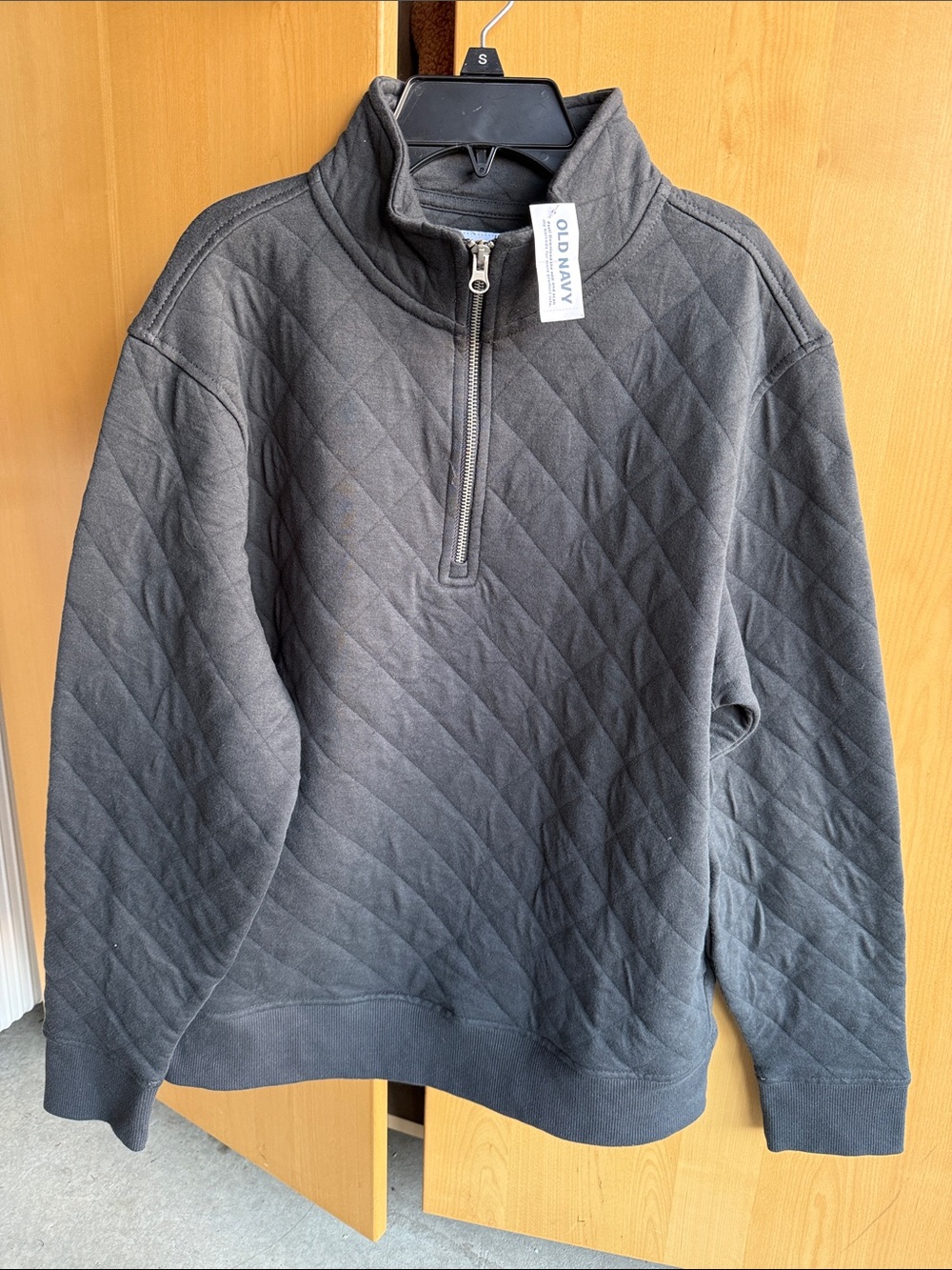 NWT Old Navy Men’s Quilted Half-Zip Pullover - Charcoal Gray